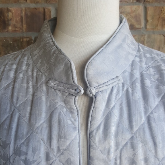 SOLD!! EILEEN FISHER Silk Mandarin Collar Jacket - Large - Picture 3 of 6